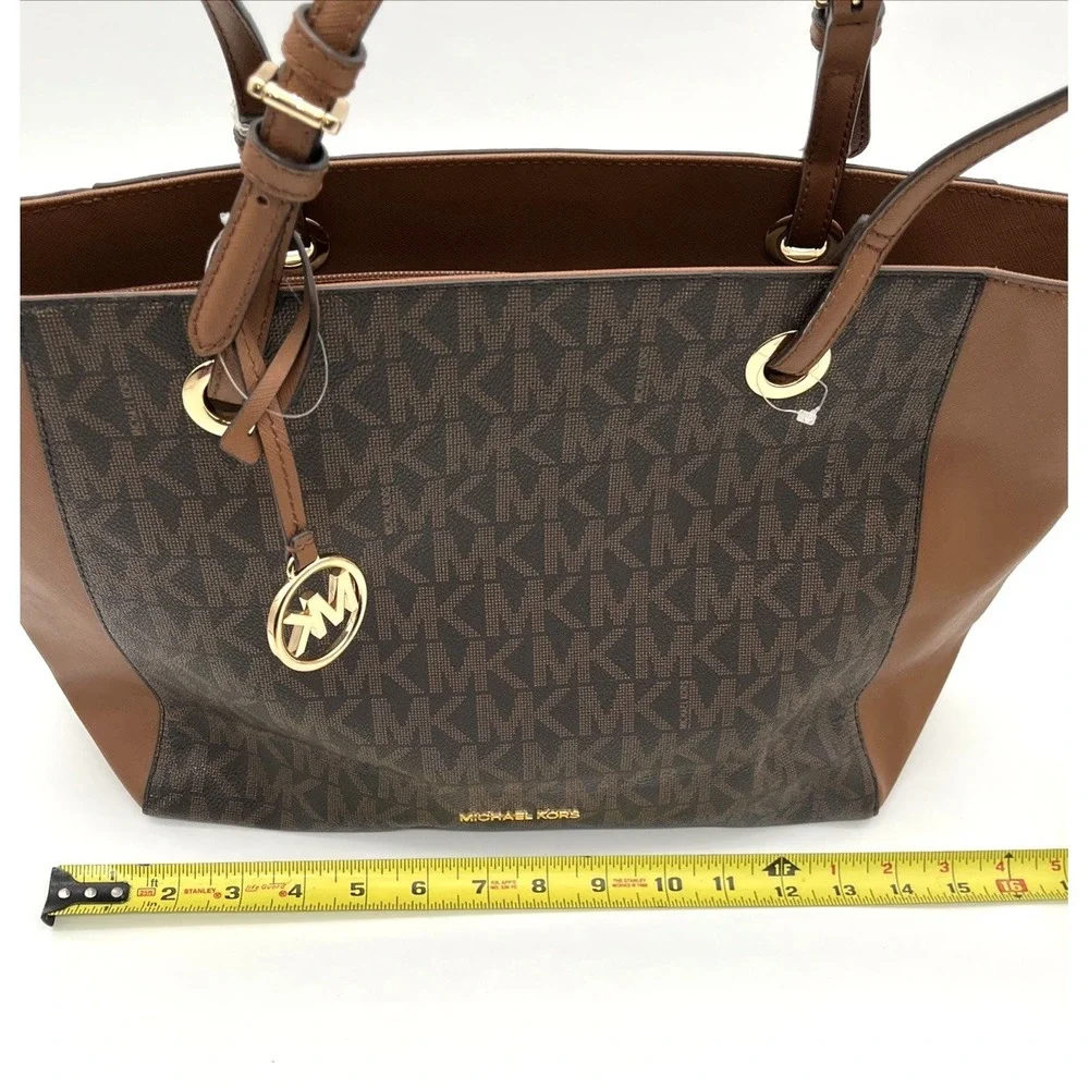 NWT Michael Kors Walsh MD MF Tote Brown Luggage MK Signature Shoulder Bag - Picture 10 of 12